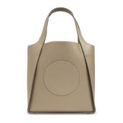 Stella McCartney Vegansk läder shopper väska Logo Beige, Dam