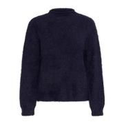 Kaffe Lila Stickad Pullover Tröja Purple, Dam