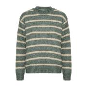 Kaffe Randig Pullover Tröja Green, Dam