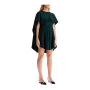 Zimmermann Kort Cape Ärm Mini Klänning Green, Dam