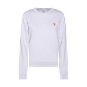 Maison Kitsuné Ljusgrå Bomullssweatshirt Gray, Dam