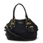 Prada Vintage Pre-owned Canvas totevskor Black, Dam