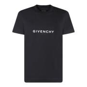 Givenchy Svart T-shirt med signaturtryck Black, Herr