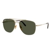 Ray-Ban William Titanium Solglasögon Gröna Linser Yellow, Unisex