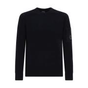 C.p. Company Blå Chenille Bomull Crewneck Klänning Blue, Herr