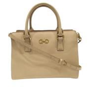 Salvatore Ferragamo Pre-owned Pre-owned Laeder handvskor Beige, Dam