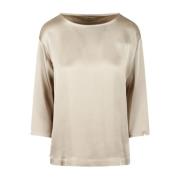 Herno Chantilly Blus 1987 Vintage Stil Beige, Dam