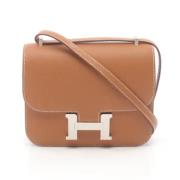 Hermès Vintage Pre-owned Canvas axelremsvskor Brown, Dam