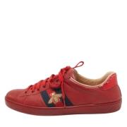 Gucci Vintage Pre-owned Laeder sneakers Red, Herr