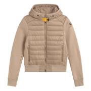 Parajumpers Vadderad huva jacka med logotyp patch Brown, Dam