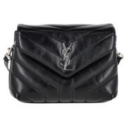 Yves Saint Laurent Vintage Pre-owned Laeder crossbodyvskor Black, Dam