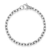 Nialaya Men's Silver 4mm Cable Chain Bracelet Gray, Herr