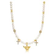 Nialaya Women's Angel Pearl Choker Yellow, Dam