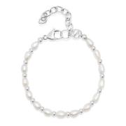 Nialaya Men's Baroque Pearl Bracelet Gray, Herr