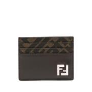 Fendi Brun Kalvskinn Korthållare med FF Motiv Brown, Herr