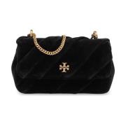 Tory Burch Sammet axelväska Kira Mini Black, Dam