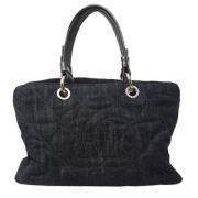 Chanel Vintage Pre-owned Canvas handvskor Blue, Dam