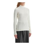 Lemaire Turtle Neck Lätt Jersey Topp White, Dam