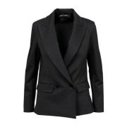 Pennyblack Grå Jersey Blazer med Topstitching Gray, Dam