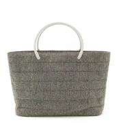 Chanel Vintage Pre-owned Canvas handvskor Gray, Dam