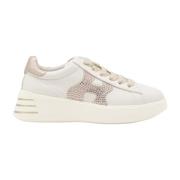 Hogan Beige Läder Platform Sneakers Beige, Dam