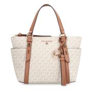 Michael Kors Elegant Coated Canvas Tote Väska White, Dam