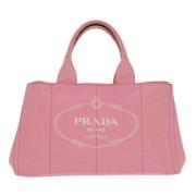 Prada Vintage Pre-owned Canvas totevskor Pink, Dam