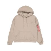 Alpha Industries Vintage Sand Huva Tröja Essentials Beige, Herr