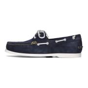 Ralph Lauren Blå Mocka Båt Loafers Blue, Herr