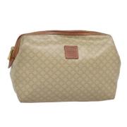 Celine Vintage Pre-owned Canvas necessrer Beige, Dam