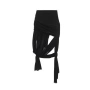 JW Anderson Svart Minikjol med Draperingar Black, Dam