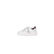 D.a.t.e. Vita lädersneakers med sidologo White, Herr