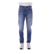 Dondup Denim Jeans med Logotyp Bakficka Blue, Herr