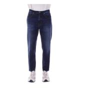 Dondup Denim Jeans med Logotyp Bakficka Blue, Herr