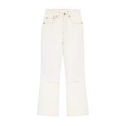 Jacquemus Kräm Flared Jeans Hög Midja White, Dam