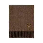 Ruslan Baginskiy Brun Logoscarf Med Fransad Ullblandning Brown, Dam