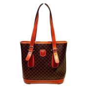 Celine Vintage Pre-owned Canvas axelremsvskor Brown, Dam