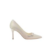 Manolo Blahnik Beige Kristall Stilettklackar Beige, Dam