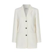 Modström Vit Slim Blazer för Festliga Tillfällen White, Dam