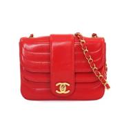 Chanel Vintage Pre-owned Laeder axelremsvskor Red, Dam