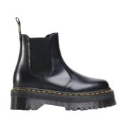 Dr. Martens Svarta Quad Stövlar Polerad Slät Black, Dam