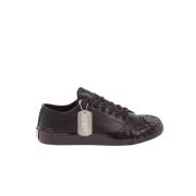 Kenzo Svarta lädersneakers med logotyp Black, Dam