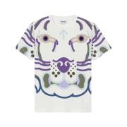 Kenzo Vit T-shirt med färgglad tryck White, Dam