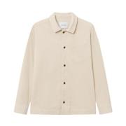 Les Deux Corduroy Overshirt Klassisk Krage Bröstficka Beige, Herr