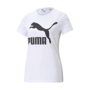 PUMA Logotyp TShirt - Vit, Rund Hals, Korta ärmar White, Dam