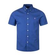 Ralph Lauren Marinblå kortärmad Slim Fit skjorta Blue, Herr