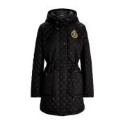 Ralph Lauren Quiltad Kappa med Huva Black, Dam