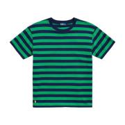 Ralph Lauren Bomull Randig T-shirt Green, Dam