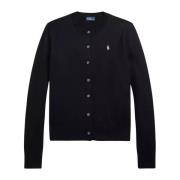 Ralph Lauren Svart bomullscardigan Black, Dam