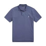 Ralph Lauren Cotton Pikétröja Custom Slim Fit Blue, Herr